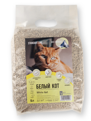 Наполнитель минеральный комкующийся БЕЛЫЙ КОТ Standart Лаванда (10л) 438x503 в Материке - Вариант 2