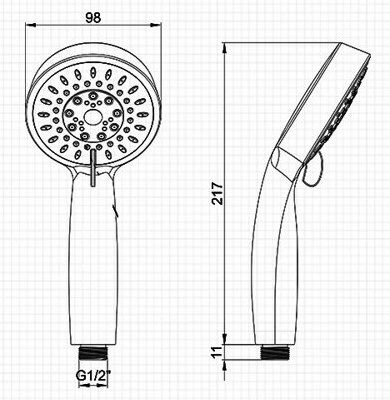 Лейка для душа L06, 100мм три режима 438x503 в Материке - Вариант 2