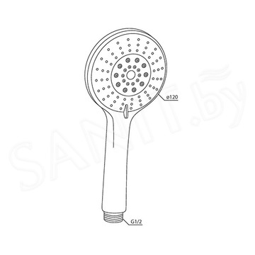Лейка для душа PALACE ONE 914100200, 5 ф-ций 120мм 438x503 в Материке - Вариант 2
