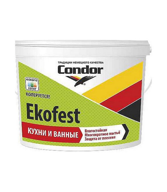 Краска Condor Ekofest ТР глубокоматовая, 6кг 586x674 Краска Condor Ekofest ТР глубокоматовая, 6кг 586x674 в Материке