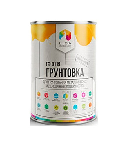 Грунтовка Lida ГФ-0119 красно-коричневая, 2,2кг 438x503 в Материке