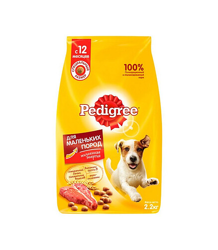Корм для собак мелк. пород Pedigree говядина (2,2кг) 438x503 в Материке