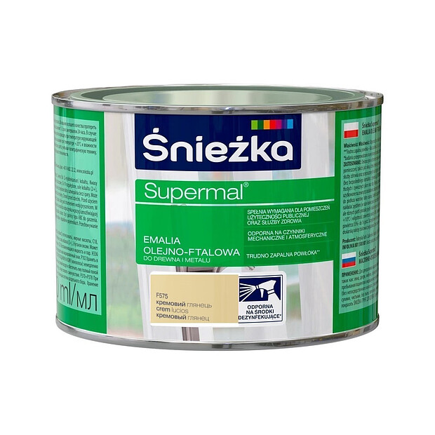 Эмаль SNIEZKA Supermal МФ F575 кремовая глянцевая 0,4л