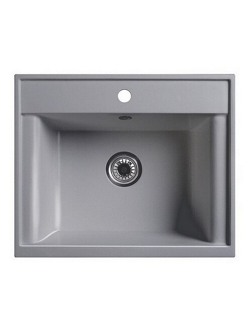 Мойка SG-REC-6050 600х500мм иск.мрамор-СЕРЫЙ СЛАНЕЦ с выпуском 495x660 Мойка SG-REC-6050 600х500мм иск.мрамор-СЕРЫЙ СЛАНЕЦ с выпуском 495x660 в Материке