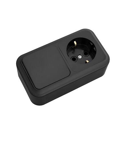 Блок Bylectrica ПРАЛЕСКА В-РЦ-527 выкл. 1кл.+1роз. с/з черный 438x503 в Материке
