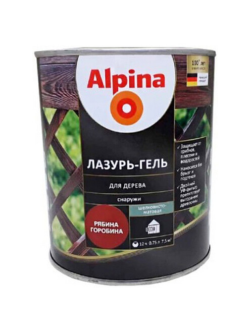 Лазурь-гель Alpina алкидый для дерева шелк.-матовый рябина, 0,75л 495x660 Лазурь-гель Alpina алкидый для дерева шелк.-матовый рябина, 0,75л 495x660 в Материке