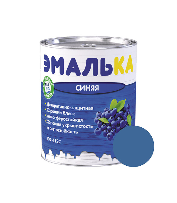 Эмаль ПФ-115С ЭМАЛЬКА синяя, 0,8кг 586x674 Эмаль ПФ-115С ЭМАЛЬКА синяя, 0,8кг 586x674 в Материке