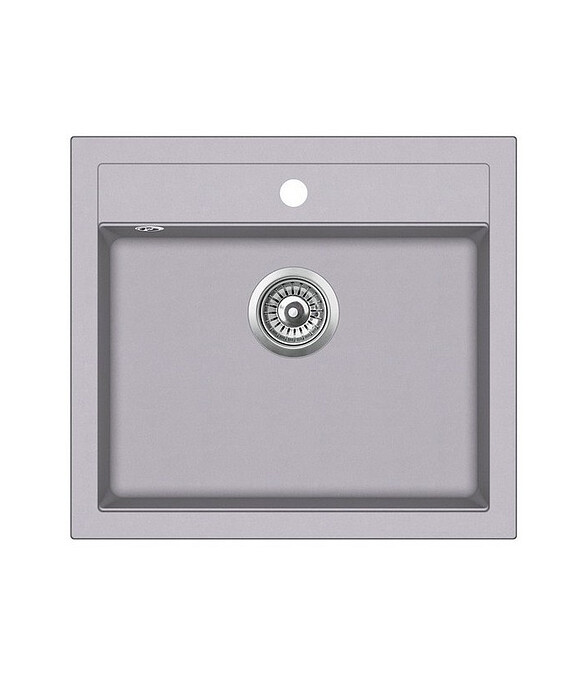 Мойка QUADRO SQQ100-202W 565x510мм гранит-алюметаллик с выпуском 586x674 в Материке