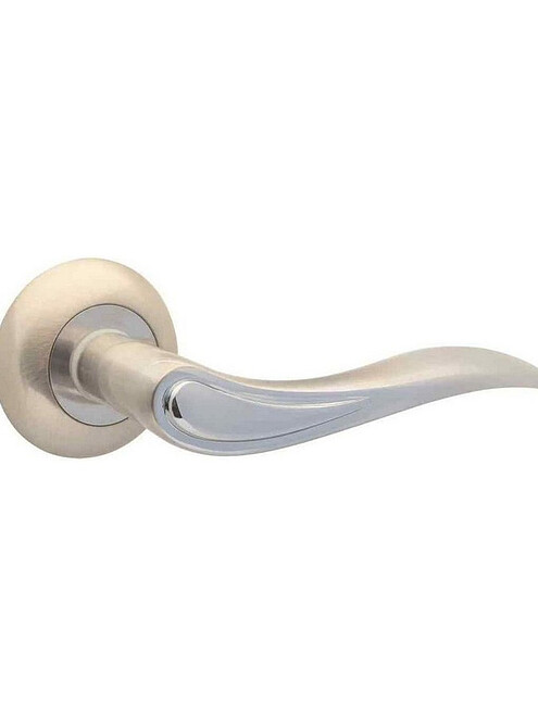Ручка дверная Code Deco H-14064-A-NIS/CR, матовый никель/хром (уп=2шт) 495x660 Ручка дверная Code Deco H-14064-A-NIS/CR, матовый никель/хром (уп=2шт) 495x660 в Материке