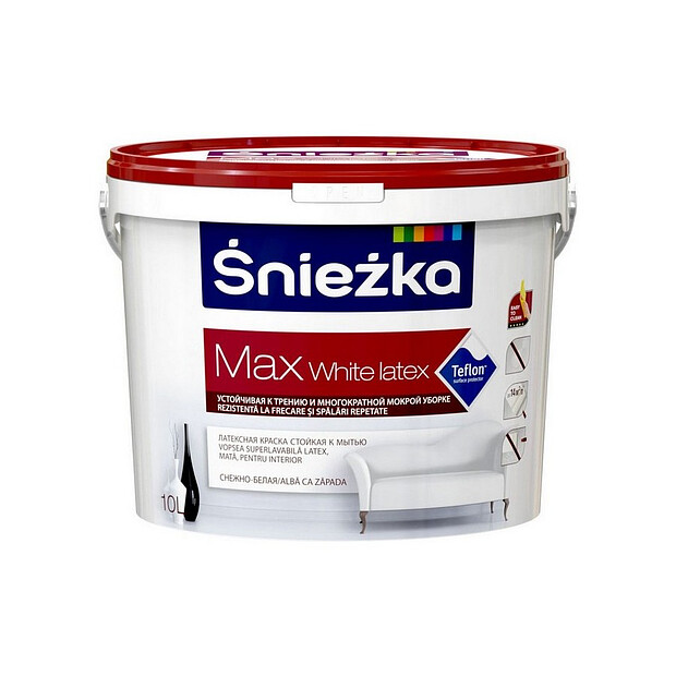 Краска SNIEZKA Max Latex HD белая матовая 10л