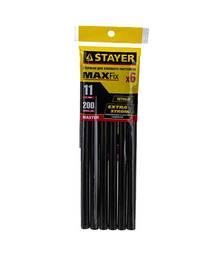 Стержни клеевые STAYER 2-06821-D-S06 11х200мм черн. 6шт/уп. 438x503 в Материке