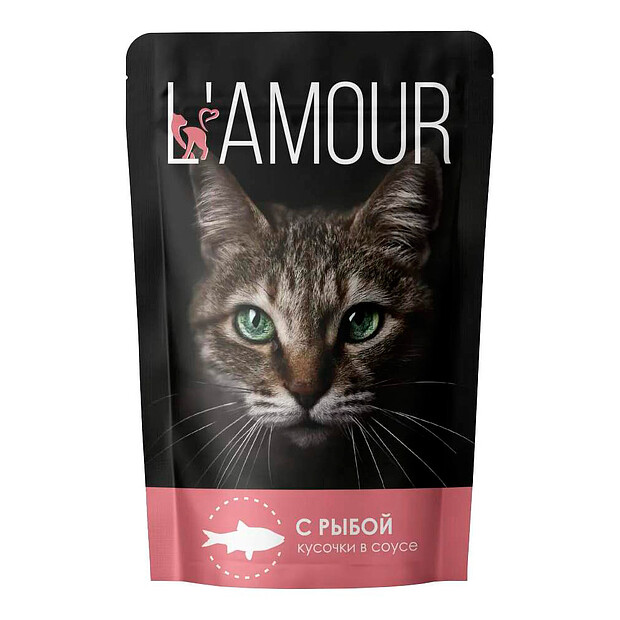 Корм для кошек ТМ L"AMOUR с рыбой в соусе, пауч (75г)