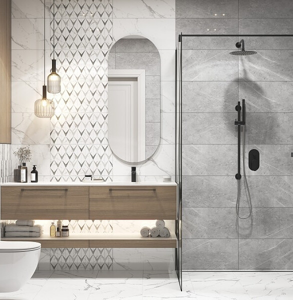 Плитка Cersanit MARMO 29,8х59,8см 1,425м2 цвет белый 586x674 в Материке