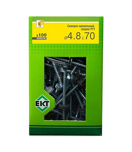 Саморез КРОВЕЛЬНЫЙ с резин.прокл. 4.8x70, сверло PT1короб ЕКТ (уп=100шт) 438x503 в Материке - Вариант 2