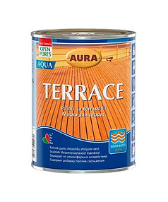 Масло для террас Aura Terrace Aqua коричневый 0,9л