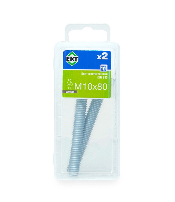 Болт 6-гранный 10х 80, цинк, прочн. 8.8 DIN 933, (уп=2шт) 586x674 Болт 6-гранный 10х 80, цинк, прочн. 8.8 DIN 933, (уп=2шт) 586x674 в Материке