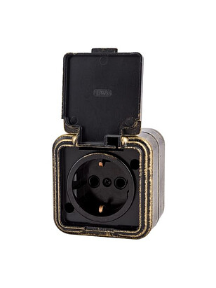 Розетка ВИКИНГ RA 16-211-ЧБ IP44 черно-бронз. 238x286 в Материке
