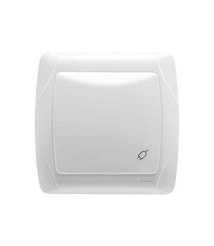 Розетка Viko CARMEN 90561012 1мест. с/з с крышкой белый 438x503 в Материке