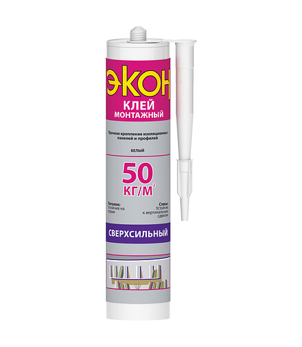 Клей ЭКОН Сверхсильный монтажный белый, 400г 438x503 в Материке