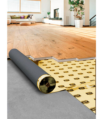 Подложка д/пола A-STEP:OPTIMA GOLD_EVA 1*10м*3мм (1рул=10м2) 438x503 в Материке - Вариант 2