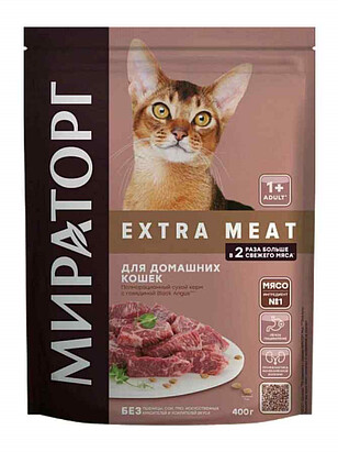 Корм для кошек МИРАТОРГ Extra Meat говядина Black Angus (0,4кг) 238x286 в Материке