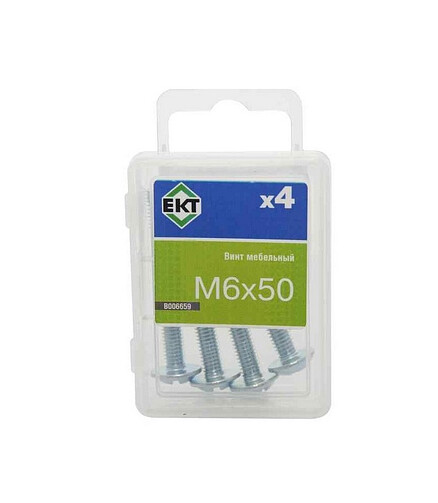 Винт мебельный 6х50 шлиц KOMBI, цинк (уп=4шт) B006659_BOX 438x503 в Материке