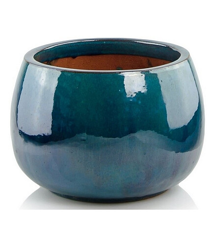Горшок GLAZED (33х23см) керамика бирюзовый арт.28.039.33 438x503 в Материке