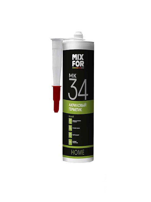 Герметик MIXFOR МК34 Acrylic Sealant акриловый белый, 260мл 495x660 Герметик MIXFOR МК34 Acrylic Sealant акриловый белый, 260мл 495x660 в Материке