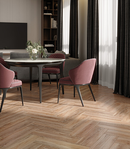 Керамогранит Cersanit OAKWOOD 18,5х59,8 см 1,216 м2 цвет коричневый 438x503 в Материке
