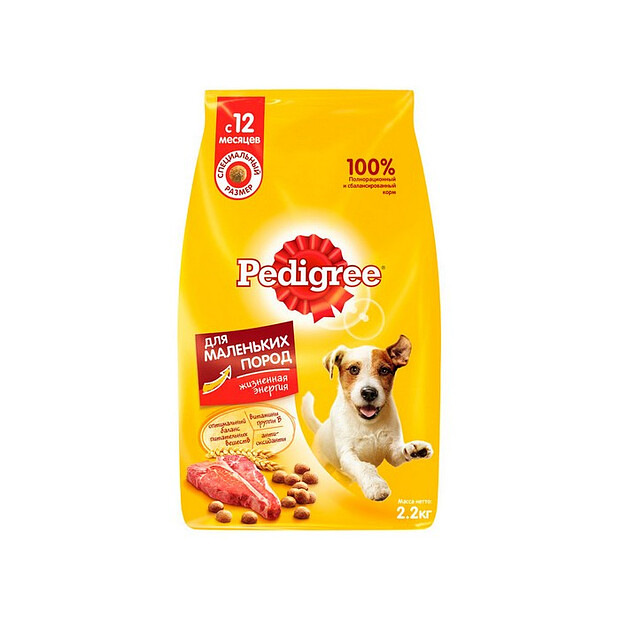 Корм для взрослых собак мелких пород PEDIGREE говядина (2,2кг)