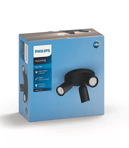 Светильник потолочный PHILIPS PONGEE 3xNW черн. 5,5W/GU10/IP20 438x503 в Материке - Вариант 2