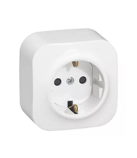 Розетка Legrand QUTEO 782211 1мест. с/з белый 438x503 в Материке