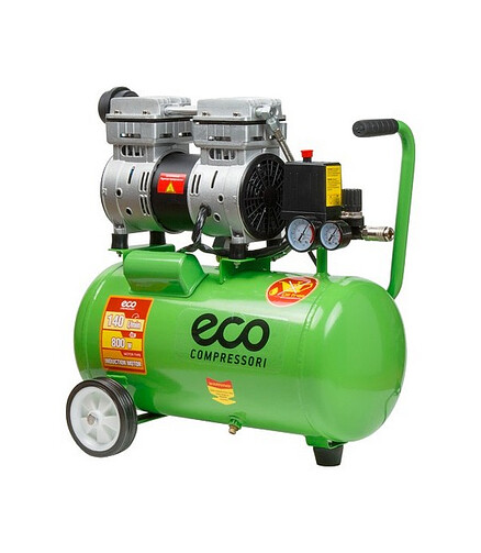 Компрессор безмасляный ECO AE-25-OF1 0,8кВт 24л 140л/мин 438x503 в Материке
