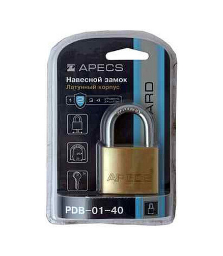 Замок навесной APECS PDB-01-40 (BC1140), латунь 438x503 в Материке - Вариант 2