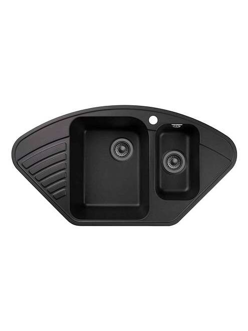 Мойка QUARZ GF-Z 14 (ЕСО-14) угловая 1,5 чаши, 930х500мм черный (без сифона) 495x660 Мойка QUARZ GF-Z 14 (ЕСО-14) угловая 1,5 чаши, 930х500мм черный (без сифона) 495x660 в Материке