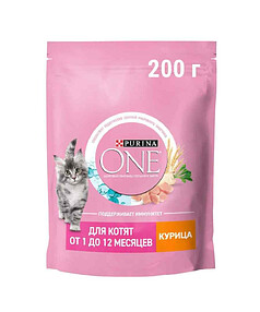 Корм для котят Purina ONE с высоким содержанием курицы и цельными злаками (200г)