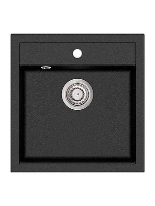 Мойка TESA SQT100-601W 490х510мм гранит-черный металлик с выпуском 238x286 в Материке