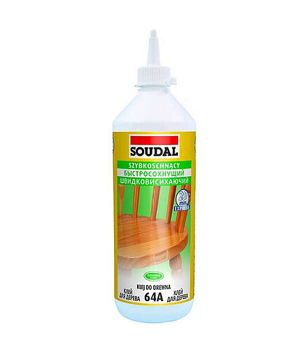 Клей SOUDAL 64A быстросохнущий для дерева, 250г 438x503 в Материке
