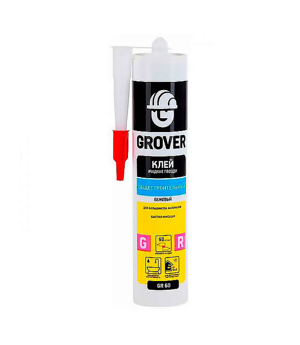 Клей монтажный Grover GR100 многоцелевой бежевый, 300мл 586x674 Клей монтажный Grover GR100 многоцелевой бежевый, 300мл 586x674 в Материке