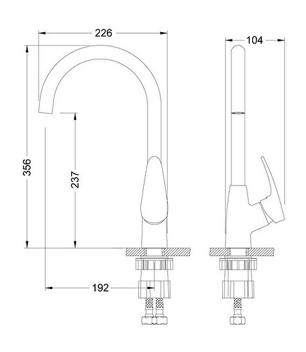 Смеситель LINARA LM0405C (для кухни) 438x503 в Материке - Вариант 2