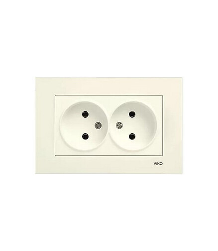 Розетка Viko KARRE 90960155 2мест. крем 438x503 в Материке