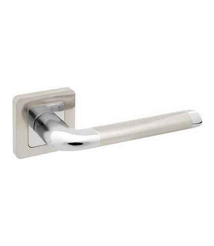 Ручка дверная Code Deco H-22083-A-NIS/CR, мат.никель/хром (уп=2шт) 438x503 в Материке