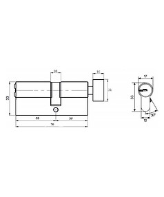 Механизм цилиндр. Аллюр FG 70-5К (30*10*30) WHITE, белый