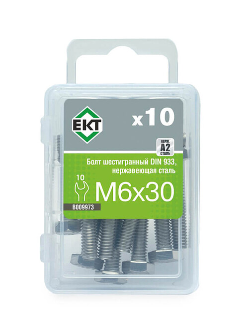 Болт 6-гранный M6х30, DIN933, НЕРЖ. СТАЛЬ, ЕКТ (уп=10шт) 495x660 Болт 6-гранный M6х30, DIN933, НЕРЖ. СТАЛЬ, ЕКТ (уп=10шт) 495x660 в Материке