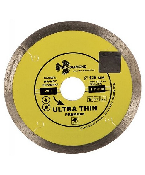 Диск алмазный TRIO-DIAMOND Ultra Thin сплошной 125х1.2мм 495x660 Диск алмазный TRIO-DIAMOND Ultra Thin сплошной 125х1.2мм 495x660 в Материке