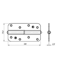 Петля накладная дверная ПН 1-130 без покрытия левая (уп=2шт) 238x286 в Материке - Вариант 2