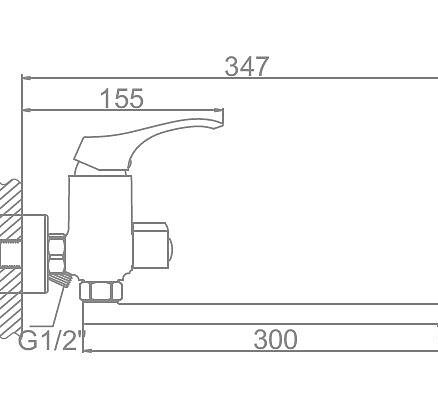 Смеситель L2242 (для ванны, длинный излив) 438x503 в Материке - Вариант 2