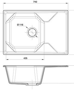 Мойка GRANFEST GF-U-740L 740x500мм иск.мрамор-песочный (сифон в комплекте) 238x286 в Материке - Вариант 2