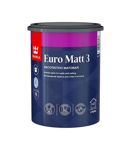 Краска Tikkurila EURO MATT 3 С матовая, 0,9л 438x503 в Материке