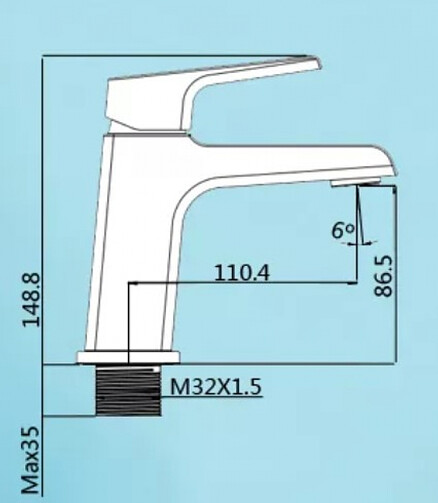 Смеситель STYLE 14030 (для умывальника) 438x503 в Материке - Вариант 2